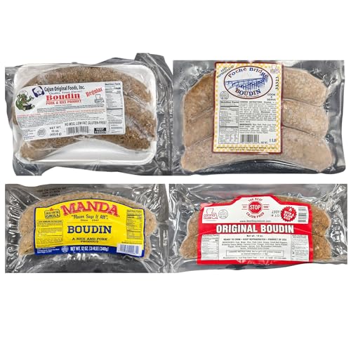 Boudin Sampler Kit - Explore the Authentic Flavors of Louisiana with Best Stop, Cajun Original, Poches, and Manda Boudin All in One Package by Creole Foods of Louisiana