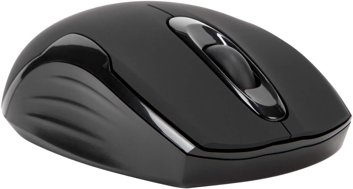 Targus Compact Mouse with Blue Trace Technology for Tracking and Retractable 2.5-Foot USB Cord, Black and Gray (AMU75US)