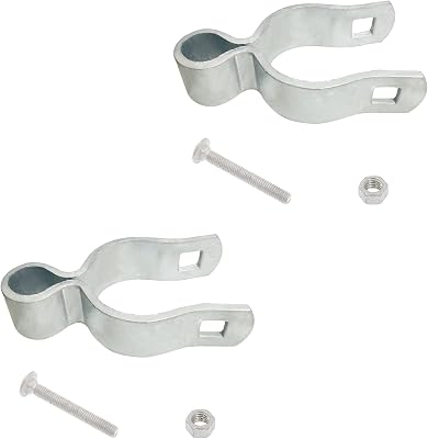 Aiwaiufu 2 Pack Chain Link Fence Gate Post Hinge for 1-58 Outside Diameter PostPipe, Pressed Steel Galvanized Chain Link Gate Female Hinge - NutBolt Included