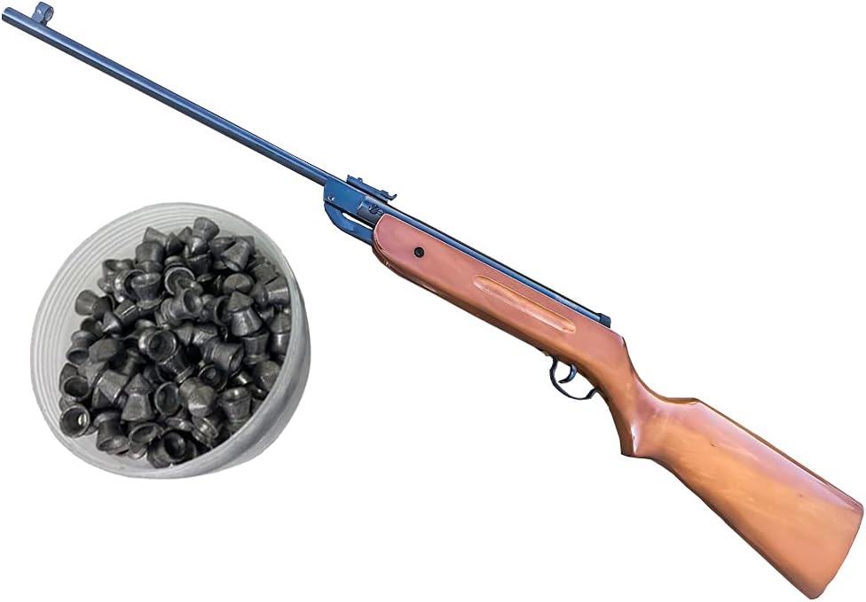 Isaazon Air Rifle B1 5.5mm .22 Caliber Air Pellet 400-500 FPS Gun Rifle Real Wood 200 Pellets Pack