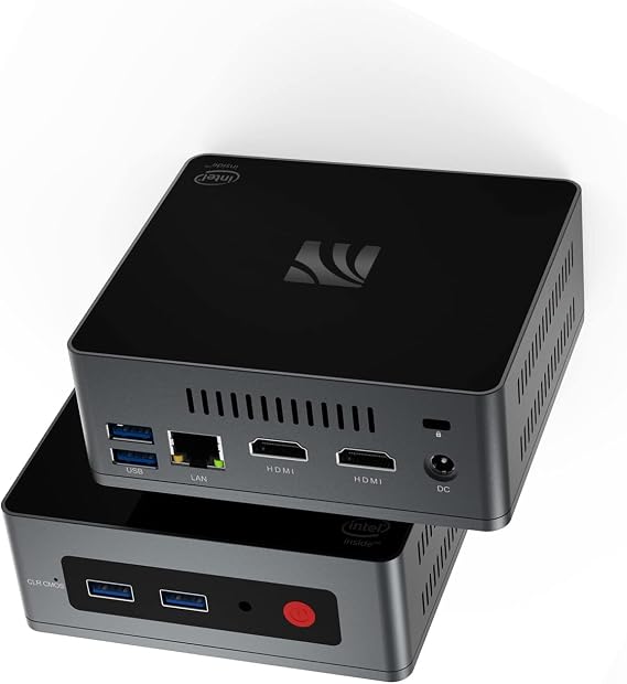 Mini PC Desktop Computer Micro PC Windows 10 8GB RAM 128G SSD Celeron J4125(up to 2.7GHz) Processor Supports 4K HD Dual HDMI WiFi (2.4G+5.8G) Ethernet 1000M USB 3.0X4 BT4.0