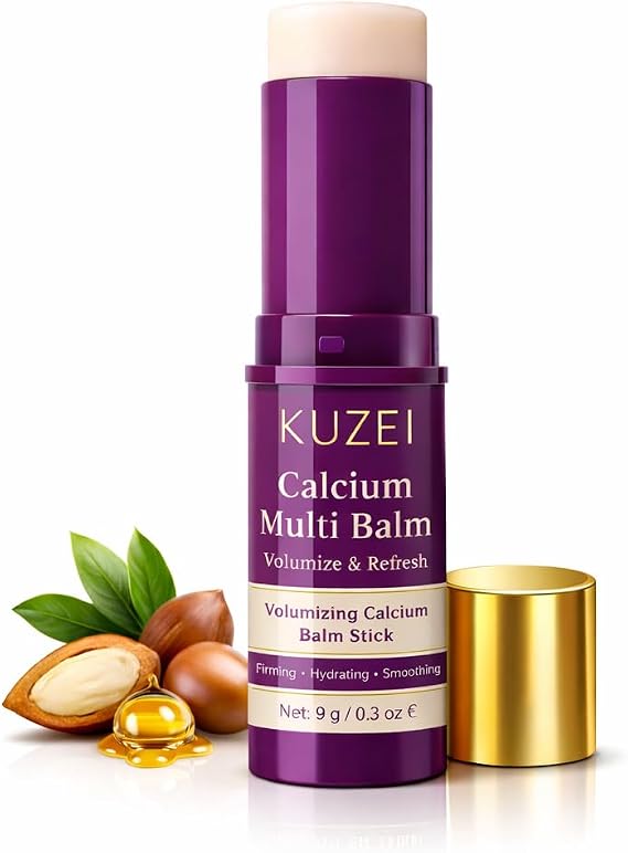 Anti-Aging Calcium Multi Balm Stick for Face, Eyes & Neck – Hydrating, Collagen Firming, Wrinkle Care & Volumizing Skincare – Portable Moisturizing Stick – by KUZEI.”
