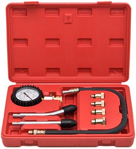 Biltek Engine Cylinder Compression Tester Gauge Kit Professional Mechanics Gas Engine, Black (NPTC-FIG008-1H)