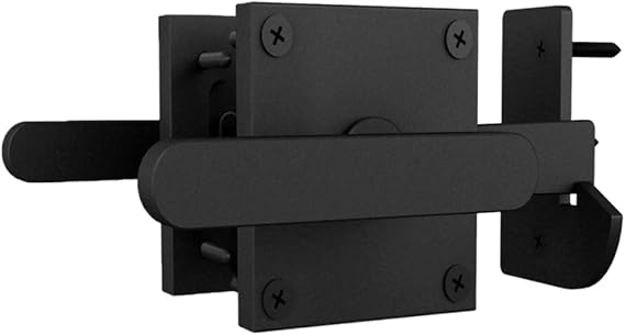 Double Side Gate Latch, Heavy Duty Aluminum Swinging Door Latch, Black Double Sided Gate Latch for Outdoor Fence, Wooden Gates, Pool Gate, Backyard, Garden (Black)