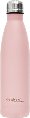 Hollywood Fashion Secrets Stainless Steel Insulated Water Bottle Soft Pink, BPA-Free, Leakproof for Adults, Kids, Gym, or Travel, Metal Water Bottle 16 oz