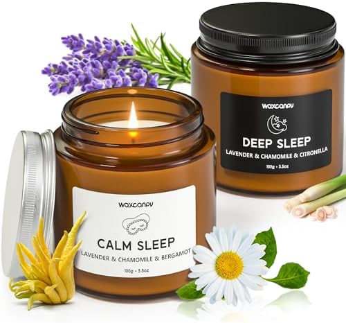 Scented Candle Gift Set, Soy Candles for Women, Sleep Candles for Home Scented, 2 Pack Aromatherapy Candle for Relaxing, Sleep, Stress Relief & Home Decor