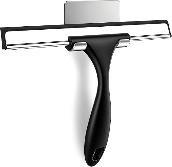 SetSail Shower Squeegee for Glass Doors, 25cm, Silver-black