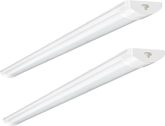 2 Pack LED Batten Light 4FT - 115CM 40W 4000LM Tube Lights, 6500K Linkable Garage Lighting | IP54 Waterproof LED Light Bar, Linear Ceiling Strip Lights for Home Office Workshop Warehouse Wall [Energy Class F]