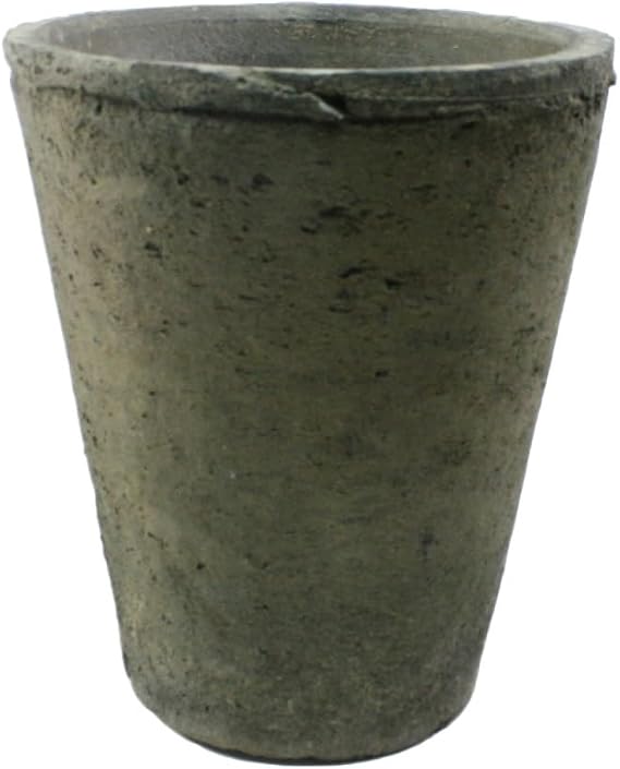 HomArt Rustic Terra Cotta Rose Pot, Medium, Moss Grey, 1-Count