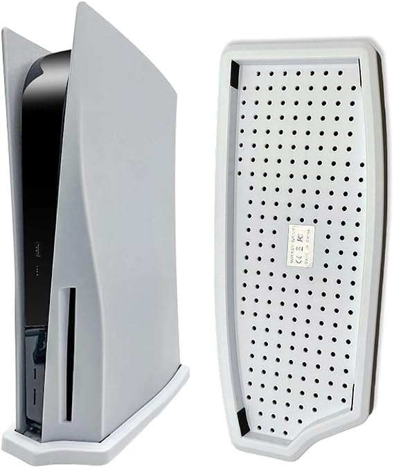 Vertical Stand for Playstation 5 PS5 Disc Edition Console Holder Base Stand with Built-in Cooling Vents and Non-Slip Feet - White