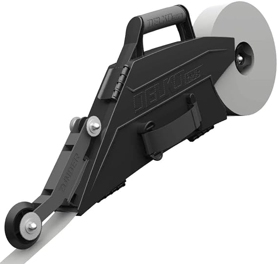 DELKOtools ZUNDER Drywall Banjo Taping Tool with Reversible Inside Corner Roller Wheel - Dual Right/Left Hand Operation