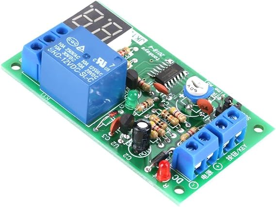 Timer Relay Module, DC12V Timer Relay LED Display Countdown Timing Timer Delay Turn OFF Relay Switch Module, Timers