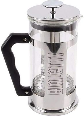 Bialetti Preziosa 8 Cup French Press Coffee Maker, Stainless Steel, Silver