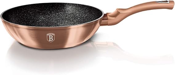 11-Inch Wok Non Stick Marble Coating with Ergonomic Comfort Handle by Berlinger Haus
