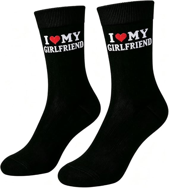 Gift for Boyfriend Husband I Love My Girlfriend Socks Valentines Gifts Men