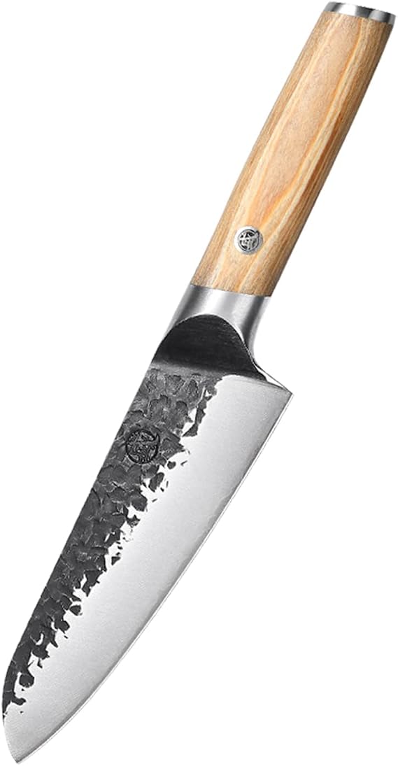 MITSUMOTO SAKARI 17 cm Santoku Kitchen Knife Hand-Forged Chef's Knife