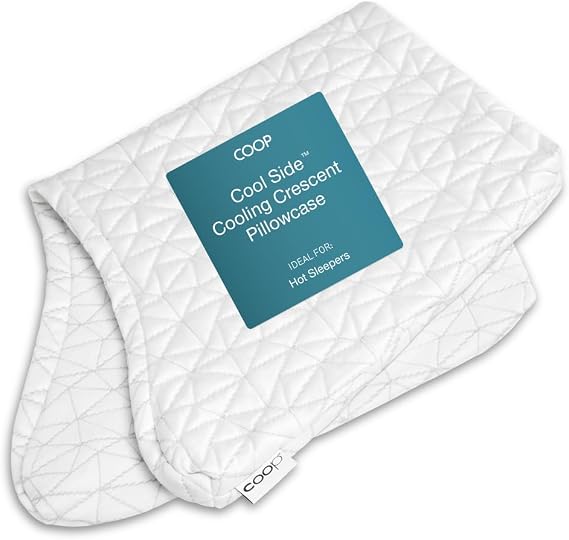 Coop Home Goods Cool Side Crescent Pillowcase, King Size Cooling Pillow Case for Hot Sleepers, Crescent Shape, Two-Sided Pillow Covers, Cozy Side & Cool Side, Ultra Soft Lulltra Cool Technology