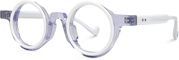 Zeelool Vintage Round Blue Light Blocking Glasses for Women Men Glanton ZJGA260547-03 White