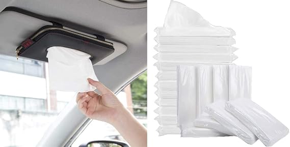 Bought Together: 1x Car Tissue Holder+12Pack Refills (Save 2$)