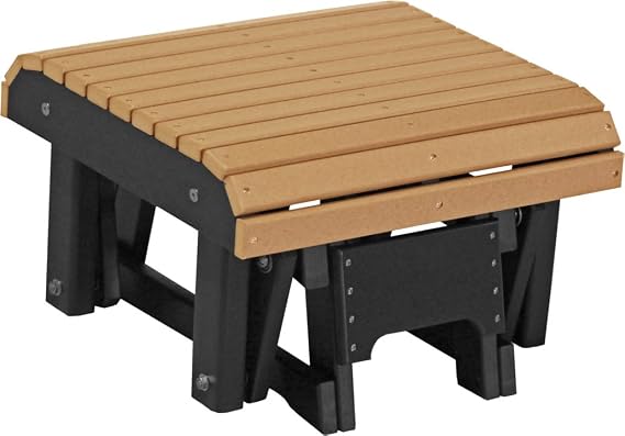 LuxCraft Poly Glider Footrest Ottoman (Cedar & Black)