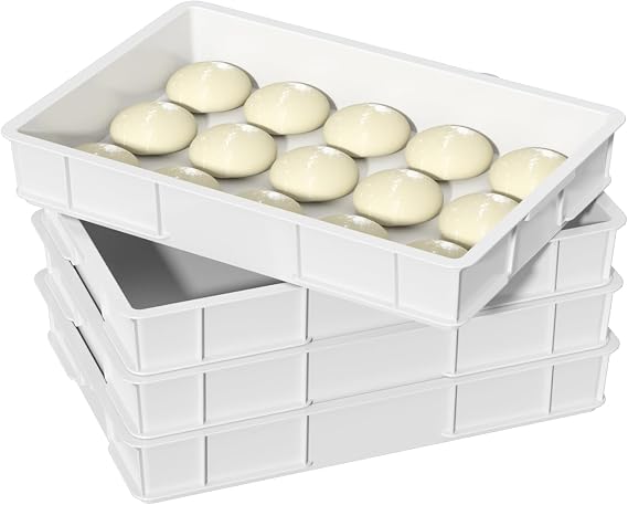 4-Pack Commercial Pizza Dough Proofing Box, White