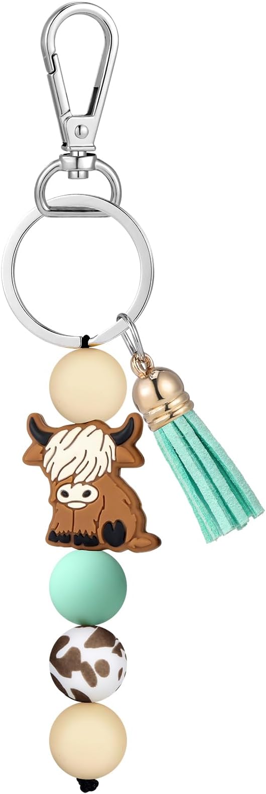 Tondiamo Christmas Highland Cow Keychain Gifts with Tassel