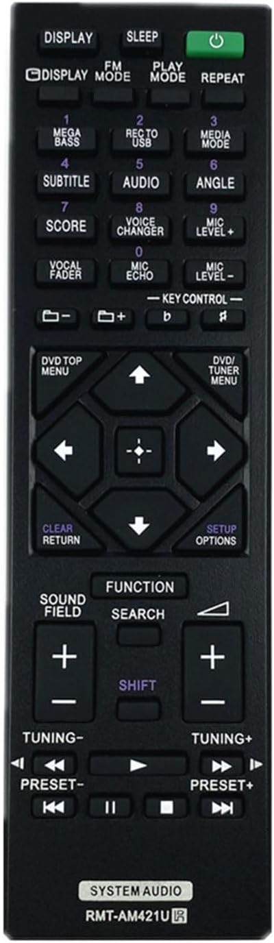 Receiver Remote Control RMT-AM421U Replacement Remote for MHC-V83D RMT-AM421U MHC-M40D Long Transmission Distance Easy Setup