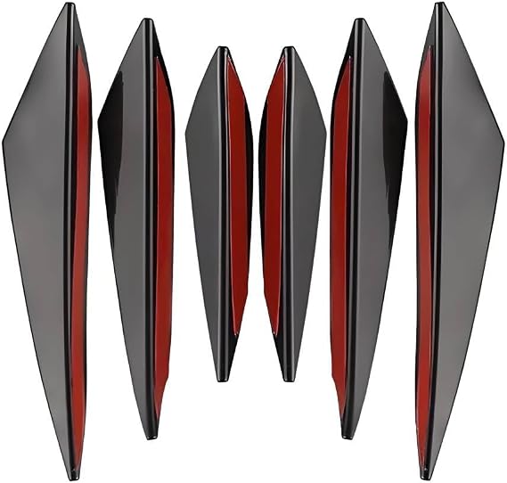 Front Bumper Canards for Hyundai Veloster 2012 2013 2014 2015 2016 2017, Spoiler Lip Splitter Fins Front Apron Winglets Exterior Trim Diffuser Valance Guard Plate,Nero Lucido