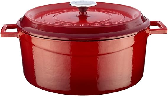 Lava Döküm Yuvarlak Tencere, Trendy, 28 cm, 6.71 L Hacim, Kırmızı