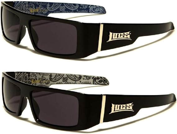 Locs Gangsta Sunglasses Various Combos 58 Style (2 Pack Blue Bandana and White Bandana)