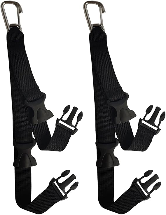 2Pcs Scuba Fin Holder & Mask Clip,Diving Fins Keeper and Mask Clip with 2 Quick-Release Loop Lanyard Webbing Strap, Scuba Diving Accessories