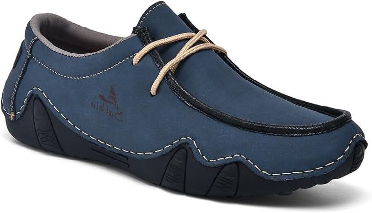 Salkin Leather Loafers, Men's Genuine Leather Loafers Vintage Handmade Driving Shoes for Business Casual & Office Wear | Comfortable Lightweight Sneaker-Like Design