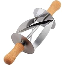 Croissant Cutter Roller, Stainless Steel Croissant Roller Slices with Wooden Handle, Rolling Knife Kitchen Baking Tools for DIY Croissants Make Perfect Shaped Pastry Dough