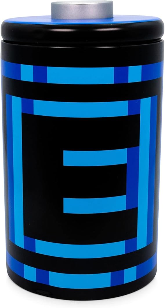 Mega Man Classic Energy Tank Coin Bank Storage Tin Exclusive | Coin Jar Storage Box Organizer, Money Holder Case Display | Official Nintendo Video Game Gifts and Collectibles