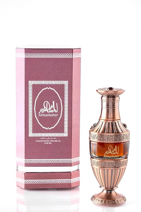 Upscale Perrfume & Oud co. Al.Mashaher Unisex Concentrated Perfume Oil - 0.85 Fl Oz (25 ml) Alcohol Free, Long Lasting, Pure Essential Oil - Luxurious Scent of Arabia