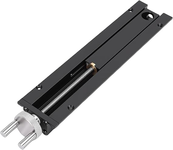 Woodworking Bench Tail Vise, 0-110 mm Stroke 20mm Table Hole Stainless Steel Anodizing Process Quick Shift Woodworking Vise with Crank Wheel Workbench Vises for Drilling
