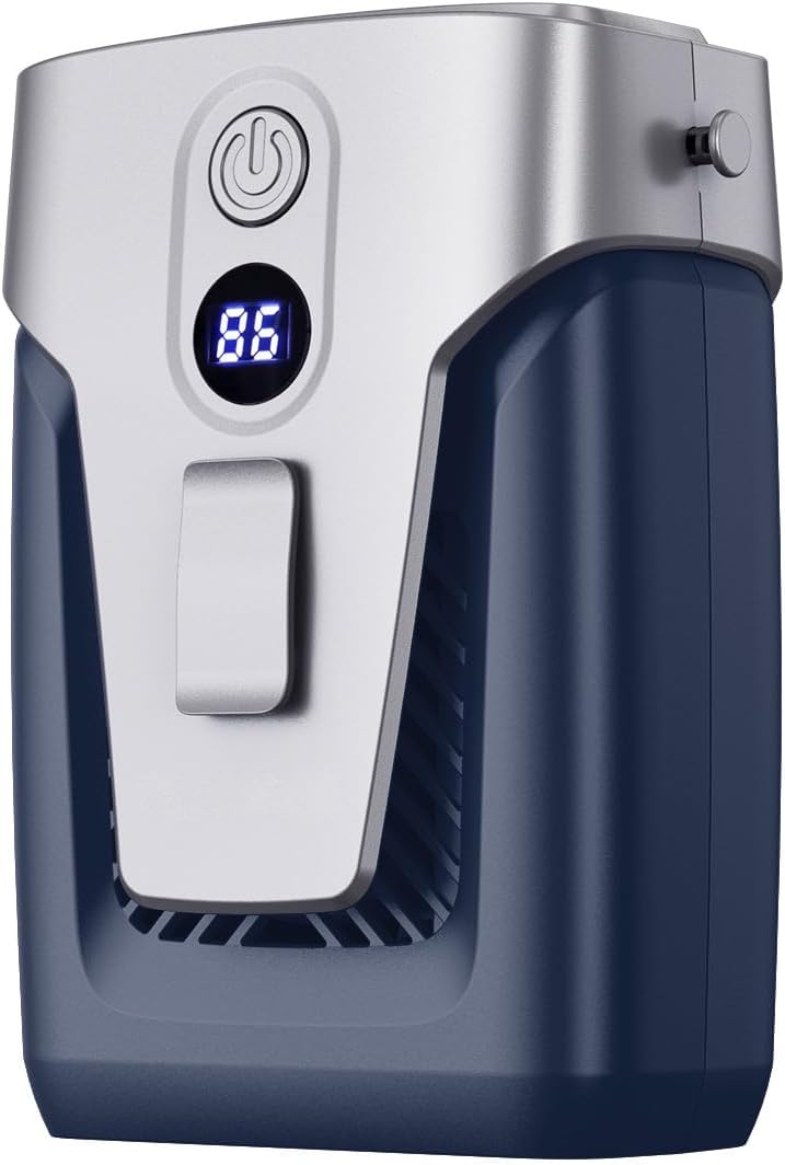 12000mAh Portable Waist cooling Fan Clip on Wearable Belt Personal shirt personal Fan Rechargeable Battery for under shirt cool clip wearable outdoor personal cooling device Blue