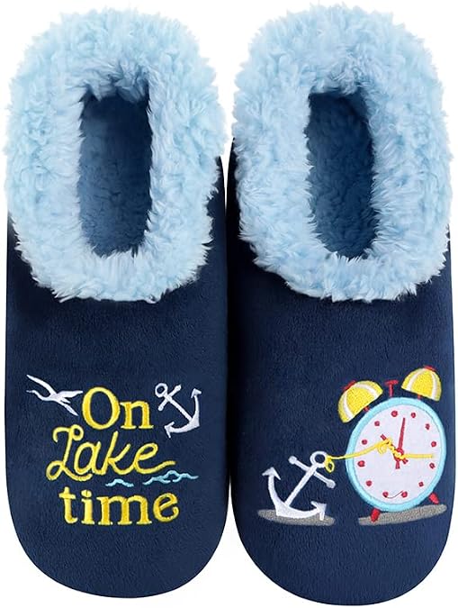 Snoozies Pairable Slipper Socks - Funny Camping Slippers for Women, Non-Slip Fuzzy Socks, Camping Gifts for Women