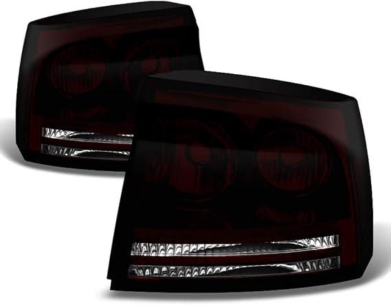 ACANII - For 2006 2007 2008 Dodge Charger Red Smoked Tail Lights Brake Lamps 06-08 Left+Right
