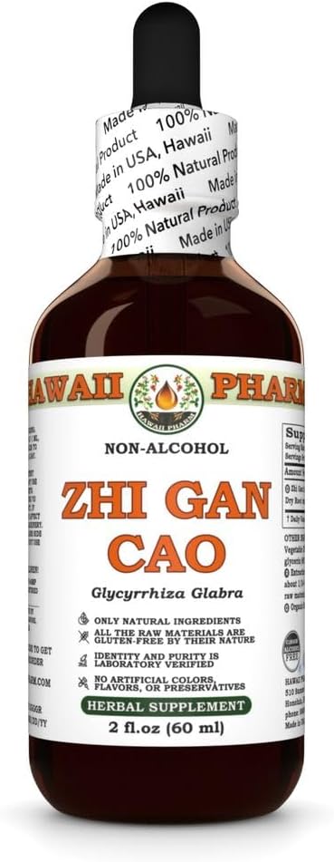 Zhi Gan Cao (Glycyrrhiza Glabra) Dry Root Glycerite, All Natural, Vegan, Lab Tested Alcohol-Free Liquid Extract - 2 fl.oz