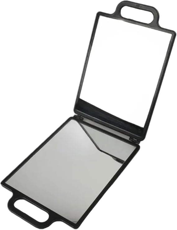 Large Hand Mirror with Double Handle Hand Held Mirror 2 Sided for SPA Hair Styling