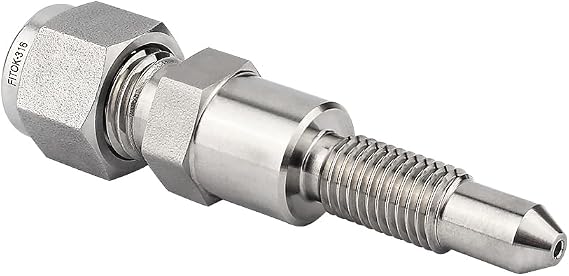 316 Stainless Steel DP Transmitter Calibration Adapter Fitting 1/4" Tube OD 5/16-24 Male SAE/MS Straight Thread, SS-FC-FL4-51624