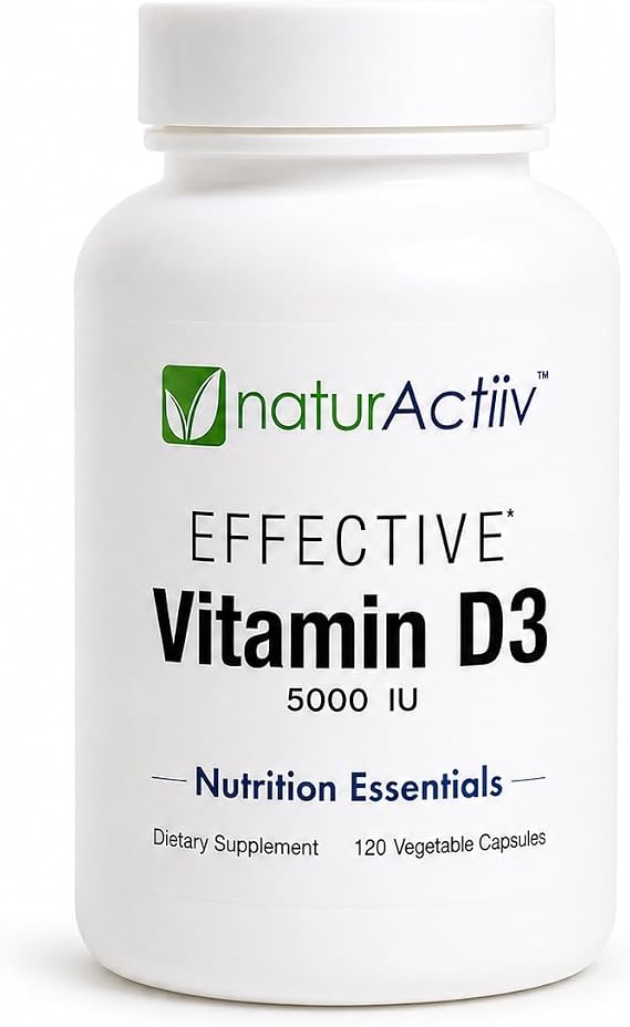 Organic VIT D3 125mcg (5000 iu) Pro Strength MiniCaps Support Bone Muscle Joint Cardio Breast Colon Immune Health Easy Swallow Fast Absorb