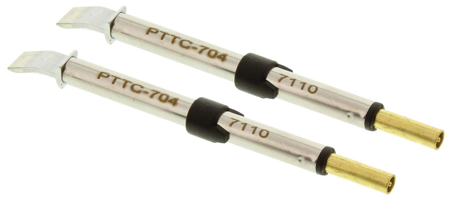 Metcal PTTC-704 PTTC Series Tweezer Cartridge for Most Standard Applications, Blade Bent 22 Degree, 412 Degree C Maximum Tip Temperature, 0.7mm Tip Thickness, 6.35mm Tip Size, 12.7mm Tip Length