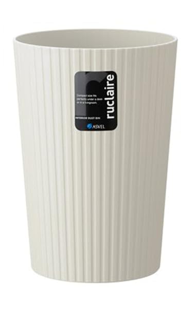 Asvel Trash Can, Small, Leculele Collection, 1.6 gal (6 L), White