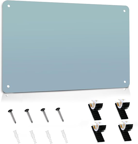 Magnetic Board 17.5" x 11.4" Magnet Bulletin Board is Suitable for displaying Notes, Photos,Magnetic Letters,Suitable for Walls, refrigerators, cabinets,etc (Blue)