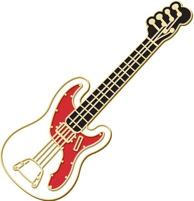 Bass Guitar Pin, Bass Guitar Lapel Pin Button