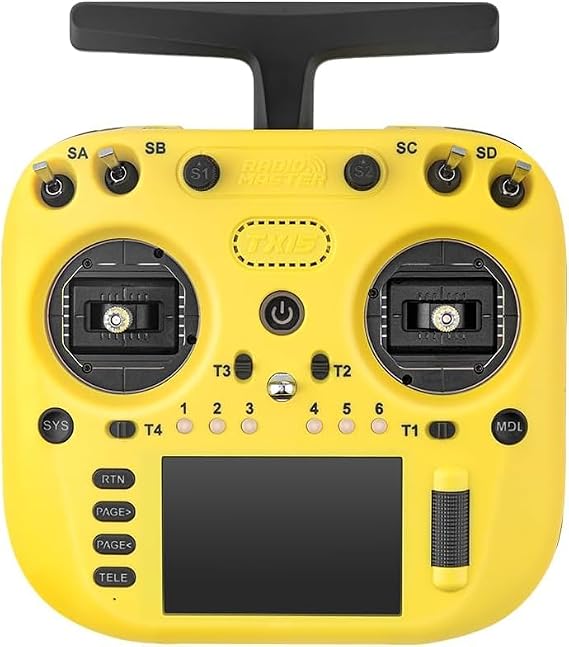 Radiomaster TX15 16ch 3.5inch IPS Touchscreen V5.0 Hall Gimbals Radio Controller ExpressLRS Built-in Gyro Microphone (Yellow Mode 2)