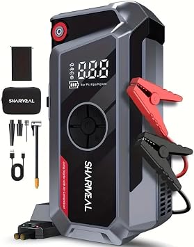 19000A Jump Starter with Air Compressor, 12V Jump Box Car Battery Jumper Starter Portable Jumper Cables Light