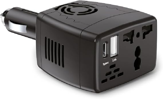 MODDESTORE 12V Araç İnvertörü 150W 220V Priz Çevirici USB ve Type-C